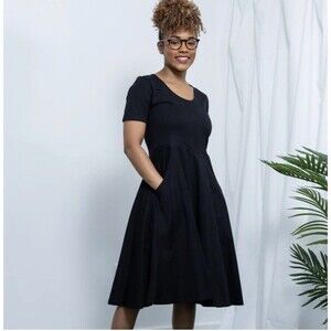 Svaha USA Large Onyx Twirl Dress Black Organic Cotton